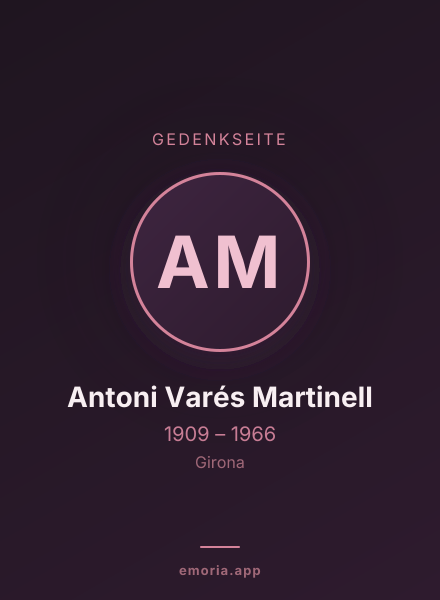 Gedenkportrait von Antoni Varés Martinell