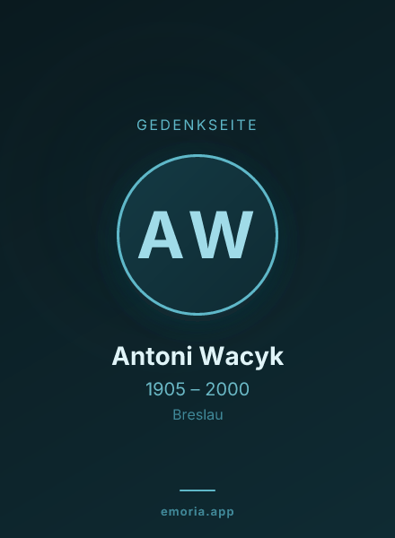 Gedenkportrait von Antoni Wacyk