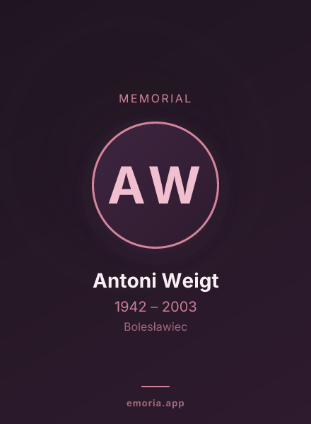 Memorial portrait of Antoni Weigt