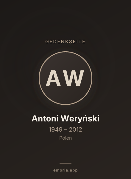Gedenkportrait von Antoni Weryński