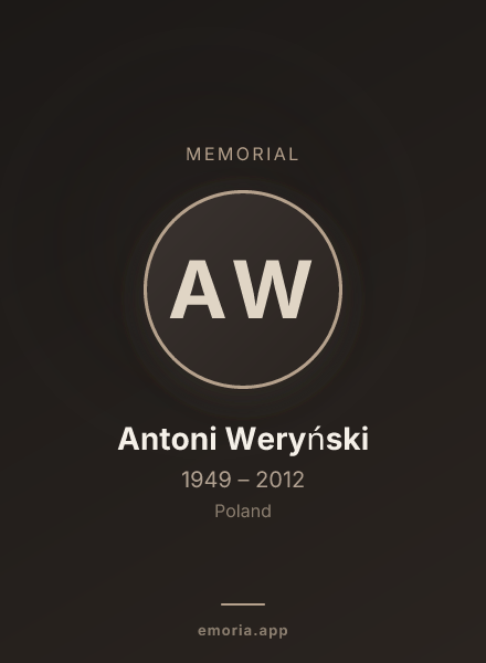 Memorial portrait of Antoni Weryński