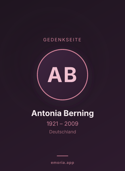 Gedenkportrait von Antonia Berning