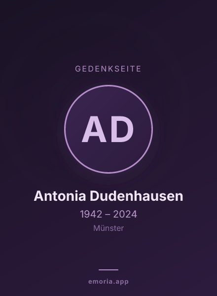 Gedenkportrait von Antonia Dudenhausen