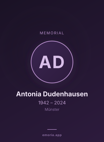 Memorial portrait of Antonia Dudenhausen