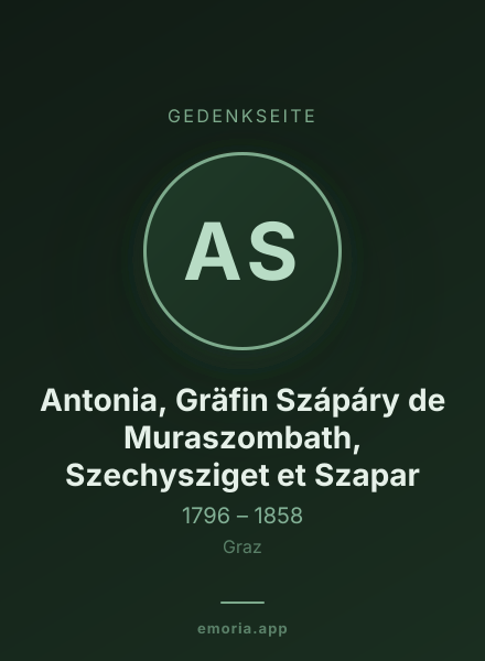 Gedenkportrait von Antonia, Gräfin Szápáry de Muraszombath, Szechysziget et Szapar