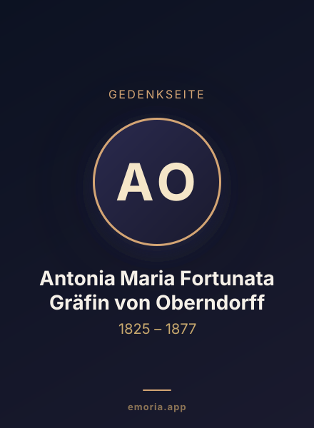 Gedenkportrait von Antonia Maria Fortunata Gräfin von Oberndorff