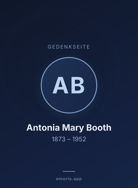 Gedenkportrait von Antonia Mary Booth