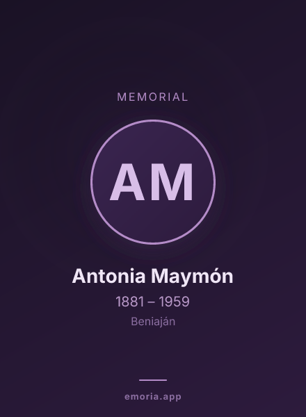 Memorial portrait of Antonia Maymón