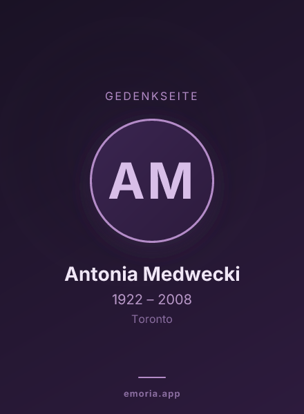 Gedenkportrait von Antonia Medwecki