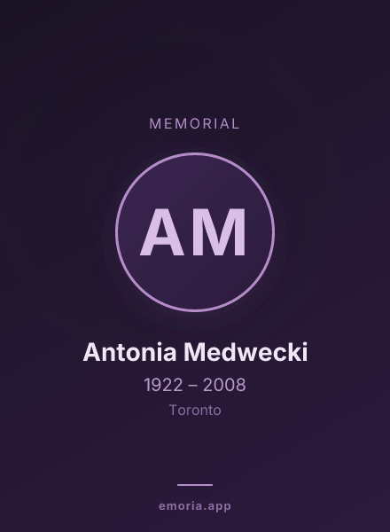 Memorial portrait of Antonia Medwecki