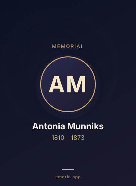 Memorial portrait of Antonia Munniks