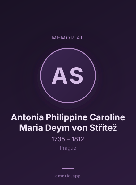 Memorial portrait of Antonia Philippine Caroline Maria Deym von Střítež