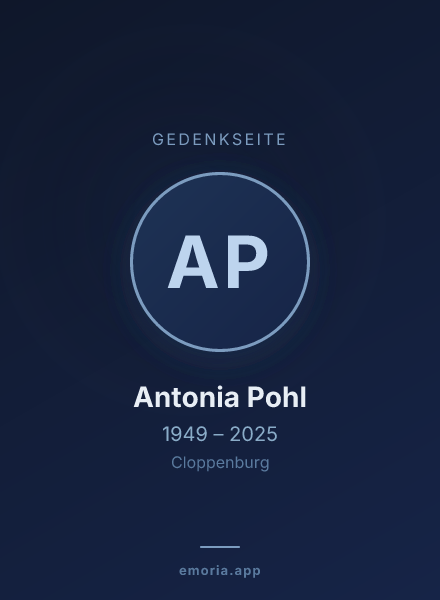 Gedenkportrait von Antonia Pohl
