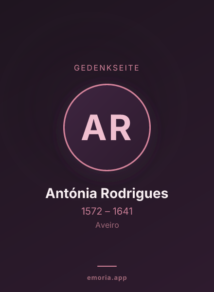 Gedenkportrait von Antónia Rodrigues