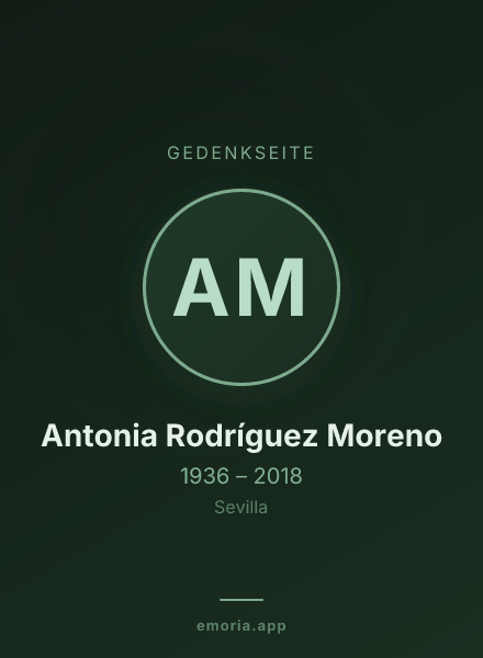 Gedenkportrait von Antonia Rodríguez Moreno