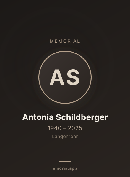 Memorial portrait of Antonia Schildberger