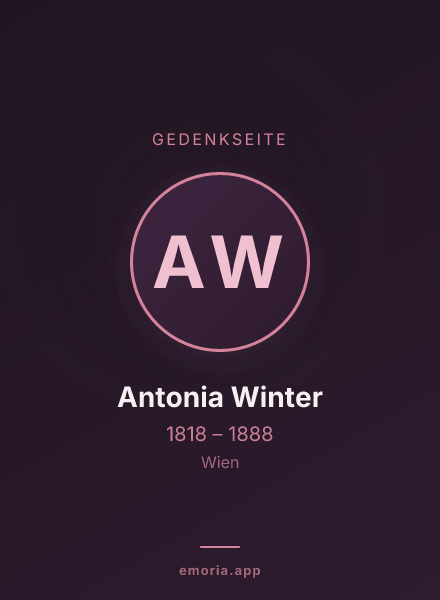 Gedenkportrait von Antonia Winter