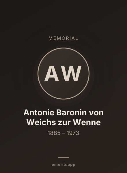 Memorial portrait of Antonie Baronin von Weichs zur Wenne