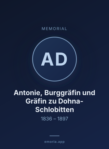 Memorial portrait of Antonie, Burggräfin und Gräfin zu Dohna-Schlobitten