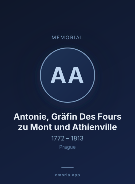 Memorial portrait of Antonie, Gräfin Des Fours zu Mont und Athienville