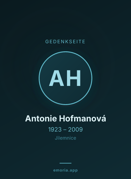 Gedenkportrait von Antonie Hofmanová