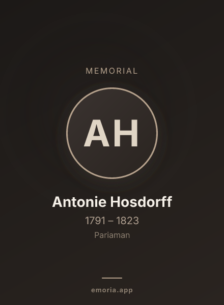 Memorial portrait of Antonie Hosdorff