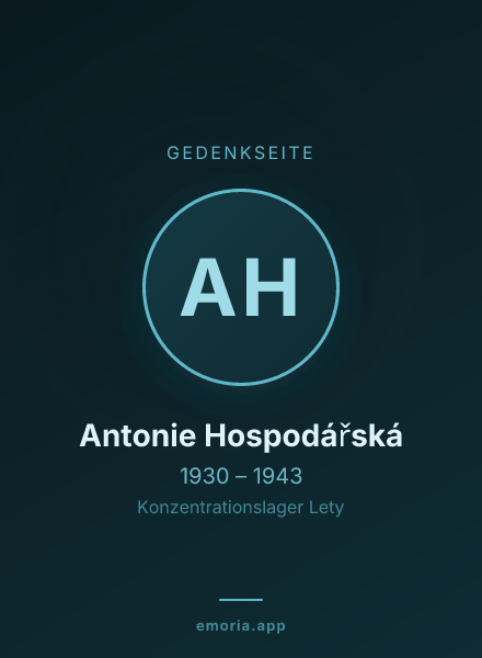 Gedenkportrait von Antonie Hospodářská