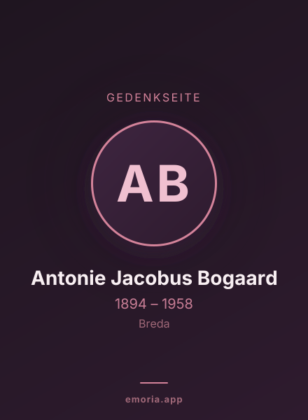 Gedenkportrait von Antonie Jacobus Bogaard