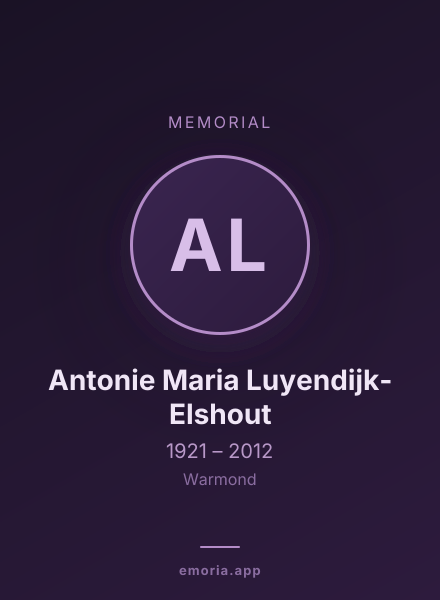 Memorial portrait of Antonie Maria Luyendijk-Elshout