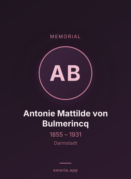 Memorial portrait of Antonie Mattilde von Bulmerincq