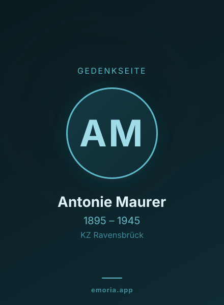 Gedenkportrait von Antonie Maurer