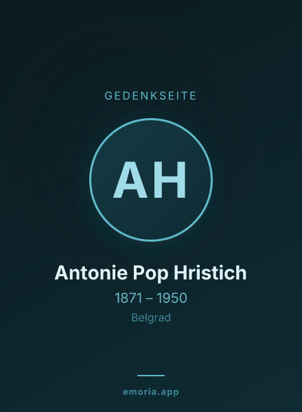 Gedenkportrait von Antonie Pop Hristich