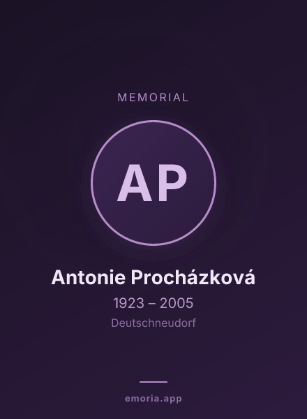 Memorial portrait of Antonie Procházková