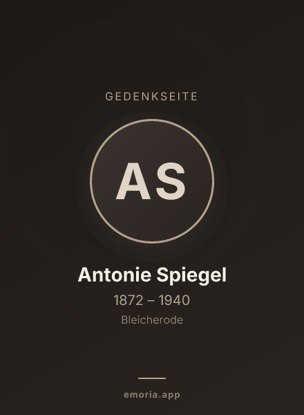 Gedenkportrait von Antonie Spiegel