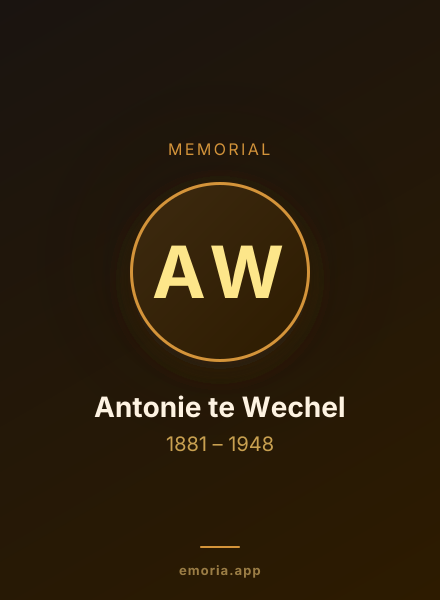 Memorial portrait of Antonie te Wechel