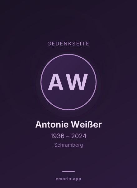 Gedenkportrait von Antonie Weißer