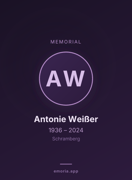 Memorial portrait of Antonie Weißer