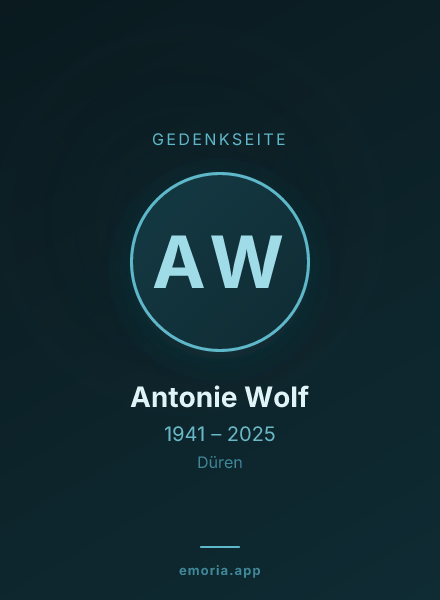 Gedenkportrait von Antonie Wolf