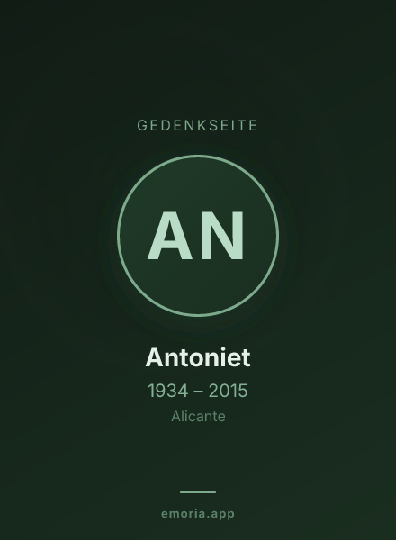 Gedenkportrait von Antoniet