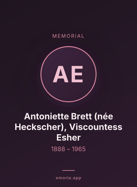 Memorial portrait of Antoniette Brett (née Heckscher), Viscountess Esher