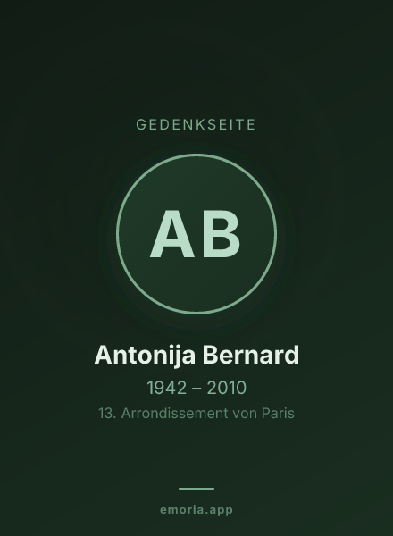 Gedenkportrait von Antonija Bernard