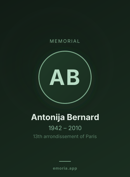 Memorial portrait of Antonija Bernard