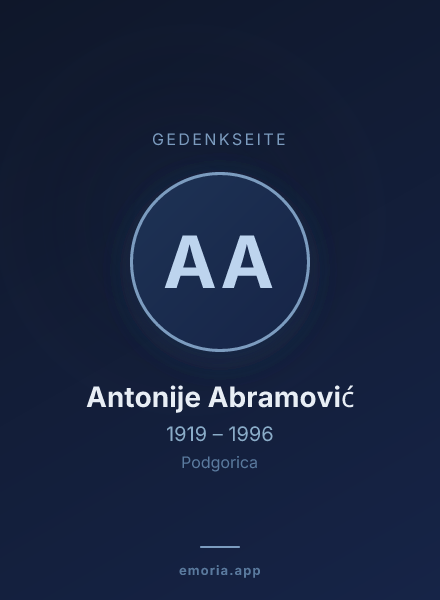 Gedenkportrait von Antonije Abramović