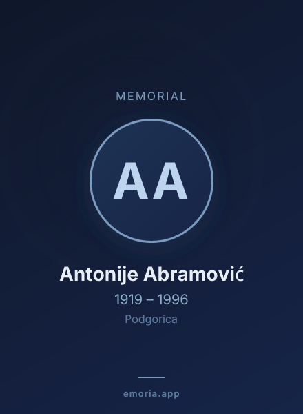 Memorial portrait of Antonije Abramović