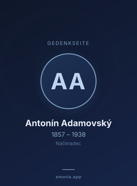 Gedenkportrait von Antonín Adamovský