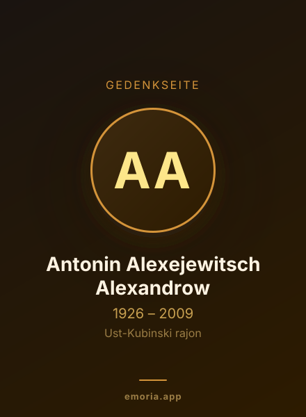 Gedenkportrait von Antonin Alexejewitsch Alexandrow
