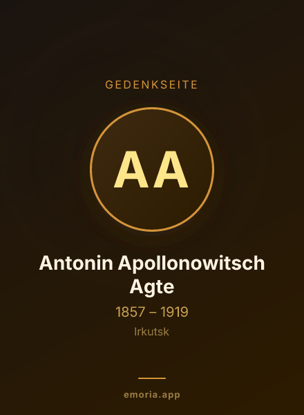 Gedenkportrait von Antonin Apollonowitsch Agte