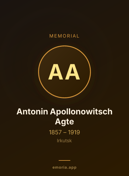 Memorial portrait of Antonin Apollonowitsch Agte