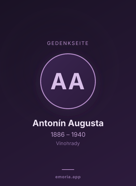 Gedenkportrait von Antonín Augusta