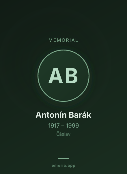 Memorial portrait of Antonín Barák